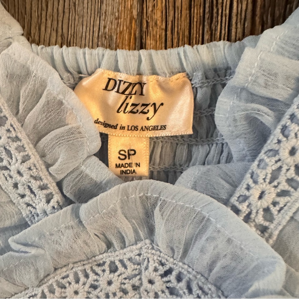 Dizzy Lizzy NWT Cottagecore Lace Tiered Sundress | Prairie Babydoll Dress - Picture 5 of 11
